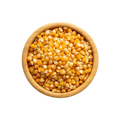 Heap of Raw Popcorn Grains Isolated on White Background