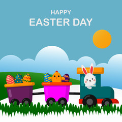 flat design happy easter day background. 
