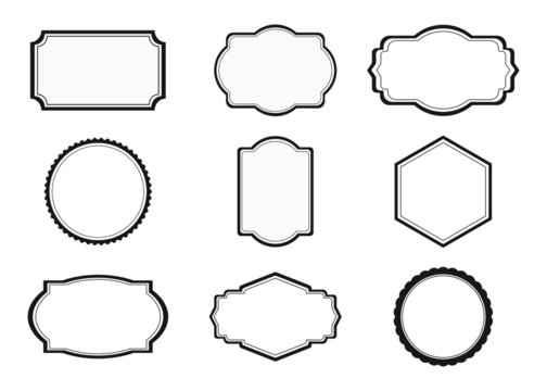 blank frame labels collection premium isolated on white background. vector illustration.