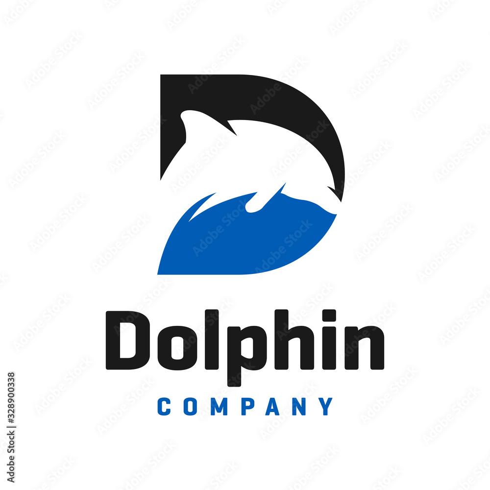 Sticker dolphin logo design