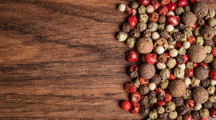 Pepper grains close up