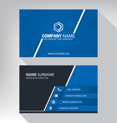 Business card in modern style blue and white color