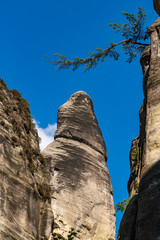 Adrspach Teplice rocks, the sandstone landscape in Bohemia, Czech Republic. Cliffs and mountains in Adr&scaron;pach-Teplice Rocks. Adersbach-Weckelsdorfer Felsenstadt, Europe hills.
