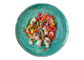 frozen vegetables mix salad onion, corn, pepper, paprika, mushrooms, asparagus beans, carrot and...