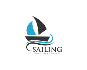 Sailing Boat Logo Icon Design Vector