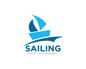 Fototapeta premium Sailing Boat Logo Icon Design Vector