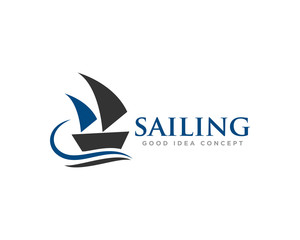 Fototapeta premium Sailing Boat Logo Icon Design Vector