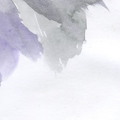 Watercolor illustration. Texture. Watercolor transparent stain. Blur, spray. Grey colour.
