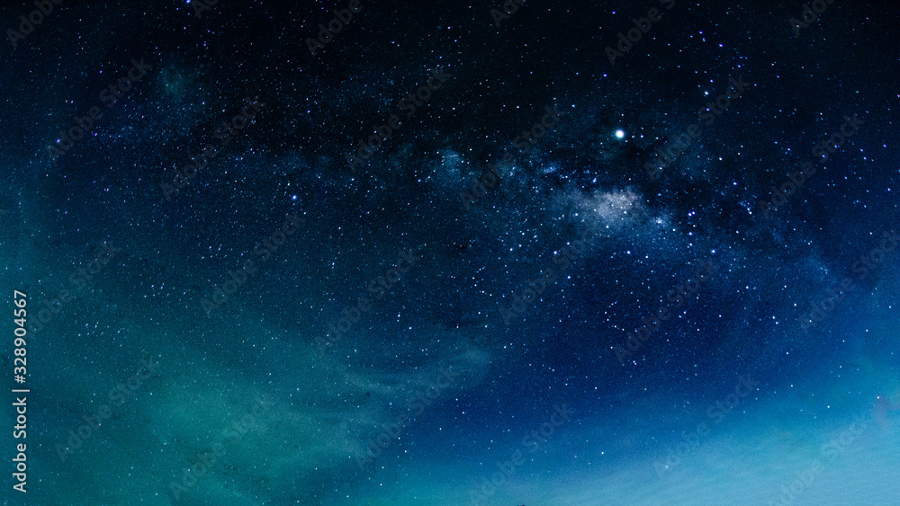Wall mural milky way galaxy with stars and space in the universe background at thailand