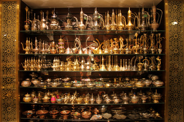 Teapot decoration on shelf