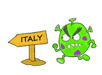 corona virus comes to italy. dangerous virus.