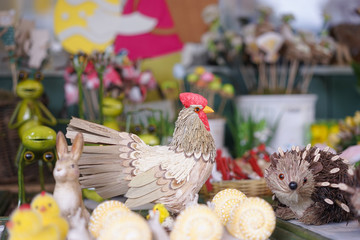 Happy Easter. Some shops are selling chicken, little chics, hedgehog and bunny for putting up for Easter decoration.