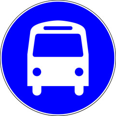 Bus allowed blue sign