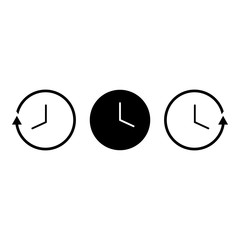 24 hour assistance , set jf clock , vector illustration