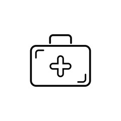 First aid flat outline vector icon