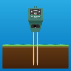 Soil Moisture Analog Meter - obrazy, fototapety, plakaty