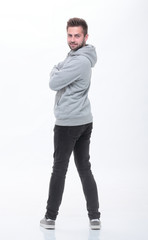 Fototapeta premium stylish young man looking forward. isolated on white