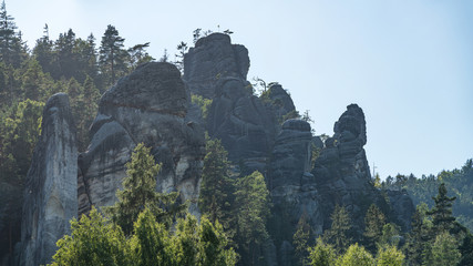 Adrspach Teplice rocks, the sandstone landscape in Bohemia, Czech Republic. Cliffs and mountains in Adr&scaron;pach-Teplice Rocks. Adersbach-Weckelsdorfer Felsenstadt, Europe hills.