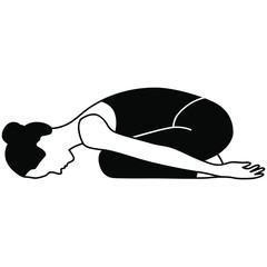 An illustration of the childs yoga pose