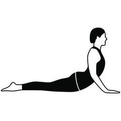 An illustration of the cobra yoga pose