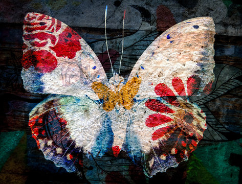 Grunge butterfly