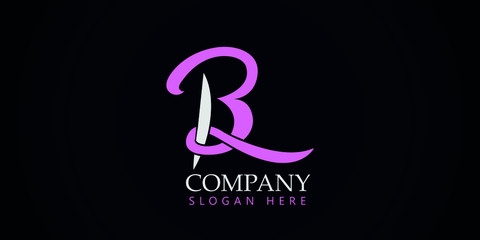 B letter beauty initial logo design