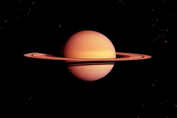 Saturn in unusual colors, on a dark background. Elements of this image were furnished by NASA.
