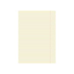 notebook page template isolated white background vector