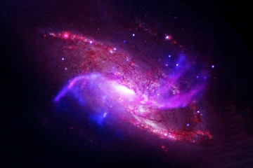 A beautiful galactic spiral in dark space. Elements of this image were furnished by NASA.
