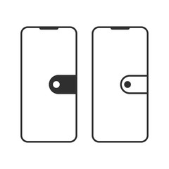 mobile money wallet isolated white background vector