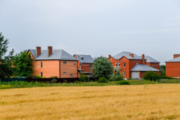 cottage village of two-storey houses. Low-rise development.