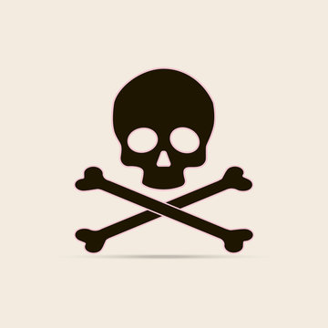 Kull and crossbones icon isolated design on vector illustration.