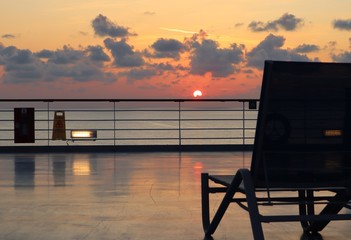 Abendstimmung auf dem Schiff Kreuzfahrtschiff
