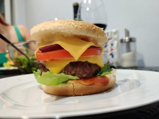 burger and fries