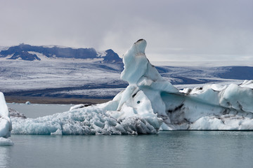 Floating icebergs in Jokulsarlon glacier lagoon, Iceland