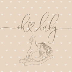 Oh baby cover with calligraphy for a children's photo album.