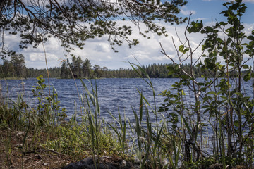 View of the Mellan-Svartsjön lake in Sweden