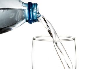 water flowing from bottle to glass	