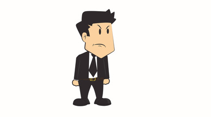 Vector Isolated Illustration of an Angry Man in a Suit