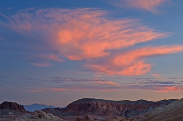 Landscape at twilight, Valley of Fire State Park, Nevada, USA