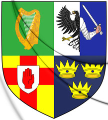 3D Provincial Arms of Ireland. 3D Illustration. - obrazy, fototapety, plakaty