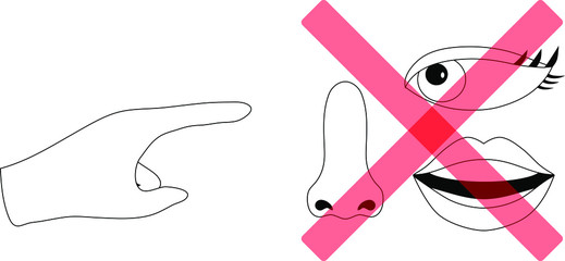 COVID-19 preventions infographic,Avoid touching eyes, nose or mouth.