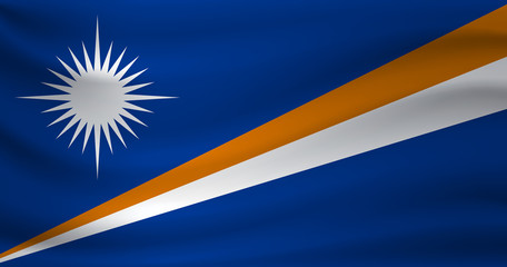 Waving flag of Marshall Islands. Vector illustration