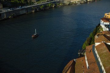Fototapeta na wymiar View of Douro river, Porto, Portugal.