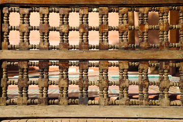 View through carved wooden screen
