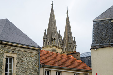 Fototapeta na wymiar Cherburgh France Town Church Normandy