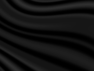 Vector stock illustration. Black closed curtains background for card or poster