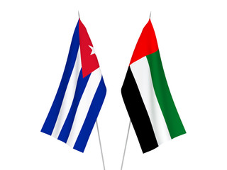Cuba and United Arab Emirates flags