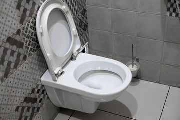 Sanitary ware in the hotel bathroom