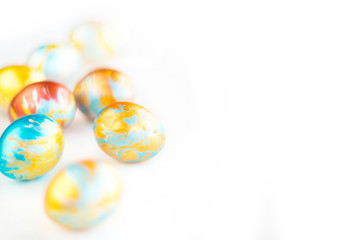 Handmade easter eggs isolated on white